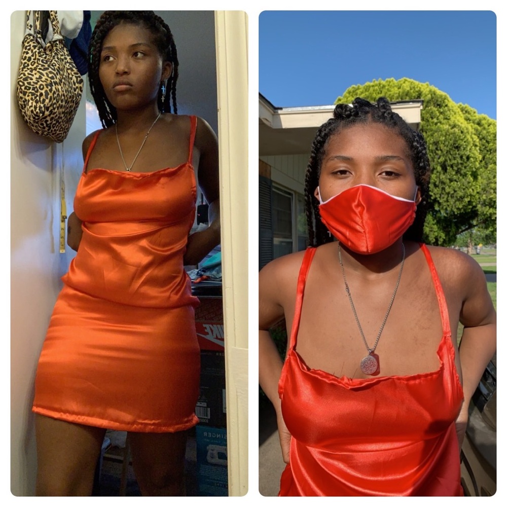 Spaghetti strap silk dress